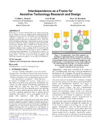 Interdependence As a Frame for Assistive Technology Research and Design Cynthia L