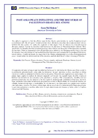 Post-Oslo Peace Initiatives and the Discourse Of