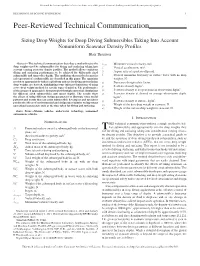 Sizing Drop Weights for Deep Diving Submersibles Taking Into Account Nonuniform Seawater Density Proﬁles Blair Thornton
