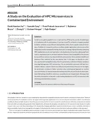 A Study on the Evaluation of HPC Microservices in Containerized Environment