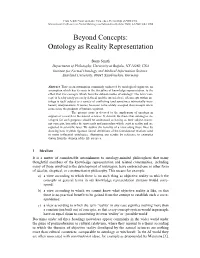 Beyond Concepts: Ontology As Reality Representation