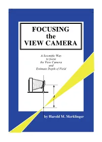FOCUSING the VIEW CAMERA Iii