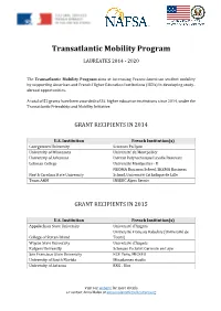 Grant Recipients in 2014
