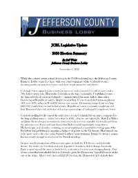 JCBL Legislative Update 2020 Election Summary