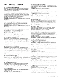 MUT 2120 Jazz Theory and Harmony Cr