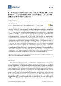 5-Fluorocytosine/Isocytosine Monohydrate. the First Example of Isomorphic and Isostructural Co-Crystal of Pyrimidine Nucleobases