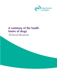 A Summary of the Health Harms of Drugs Technical Document