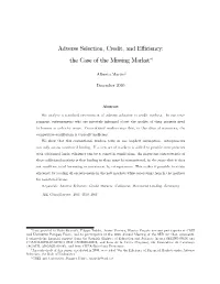 Adverse Selection, Credit, and Efficiency: the Case of The