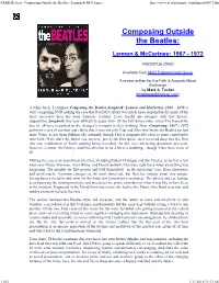 Composing Outside the Beatles
