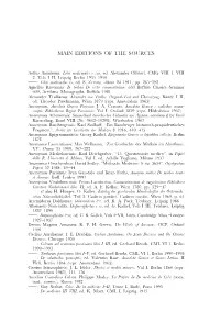 Editions of the Sources