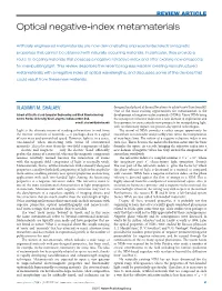 Optical Negative-Index Metamaterials