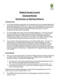 Rutland County Council Electoral Review Submission on Warding Patterns