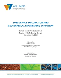 Subsurface Exploration and Geotechnical Engineering Evalution