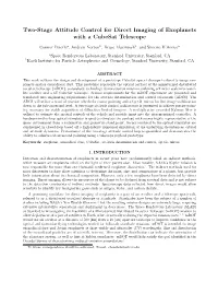 Two-Stage Attitude Control for Direct Imaging of Exoplanets with a Cubesat Telescope