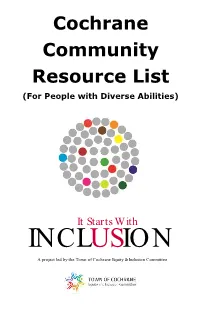 Cochrane Accessibility Resource Booklet