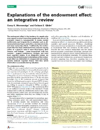Explanations of the Endowment Effect: an Integrative Review