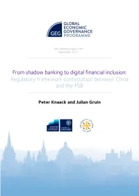 From Shadow Banking to Digital Financial Inclusion: Regulatory Framework Contestation Between China and the FSB