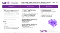 Introduction to Administering Rtms for Physicians: November 27 & 28, 2015