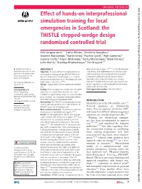 The THISTLE Stepped-Wedge Design Randomised Controlled Trial