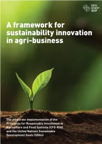 A Framework for Sustainability Innovation in Agri-Business