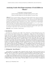 Analyzing Gender Role Representations of Serial Killers in “Dexter”