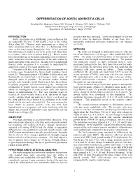 Differentiation of Aortic Adventitia Cells