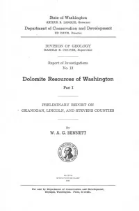 Dolomite Resources of Washington