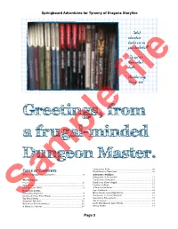 Greetings, from a Frugal-Minded Dungeon Master