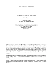 Nber Working Paper Series the "Big C": Identifying