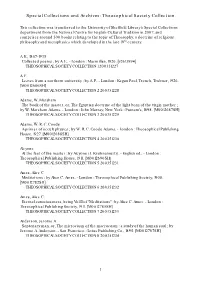 Theosophical Society Collection.Doc