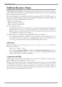 Uniform Resource Name 1 Uniform Resource Name