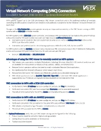 Virtual Network Computing (VNC) Connection Document Number D08-00-055 | Updated 8/30/2019 Reva01