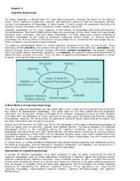 Chapter 3 Cognitive Psychology the Word