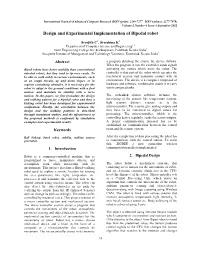 Design and Experimental Implementation of Bipedal Robot