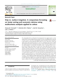 Drip Vs. Surface Irrigation: a Comparison Focussing on Water Saving and Economic Returns Using Multicriteria Analysis Applied to Cotton