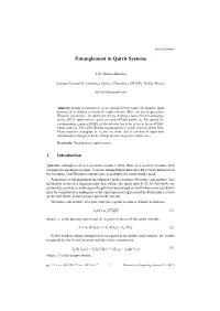 Entanglement in Qutrit Systems