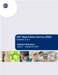 GS1 Object Name Service (ONS) Version 2.0.1