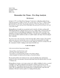 Remember the Titans - Five Step Analysis
