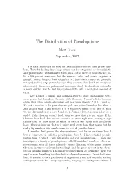The Distribution of Pseudoprimes
