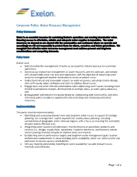 Water Resource Management Policy