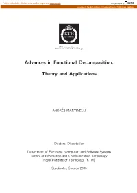 Advances in Functional Decomposition