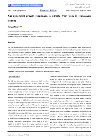 Age-Dependent Growth Responses to Climate from Trees in Himalayan Treeline