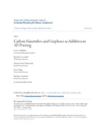 Carbon Nanotubes and Graphene As Additives in 3D Printing Lara A