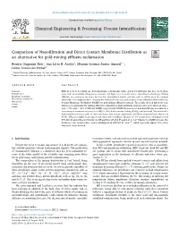 Comparison of Nanofiltration and Direct Contact Membrane