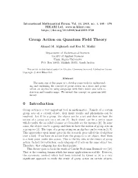 Group Action on Quantum Field Theory