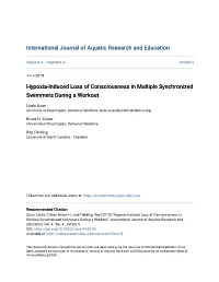Hypoxia-Induced Loss of Consciousness in Multiple Synchronized Swimmers During a Workout