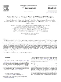 Radar Observations of E-Class Asteroids 44 Nysa and 434 Hungaria
