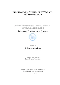 Spectroscopic Studies of RV Tau and Related Objects