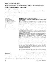 Well-Informed’ Patient: the Contribution of Schutz to Inform Nurses’ Interactions