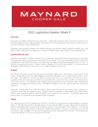 2021 Legislative Update Week 9